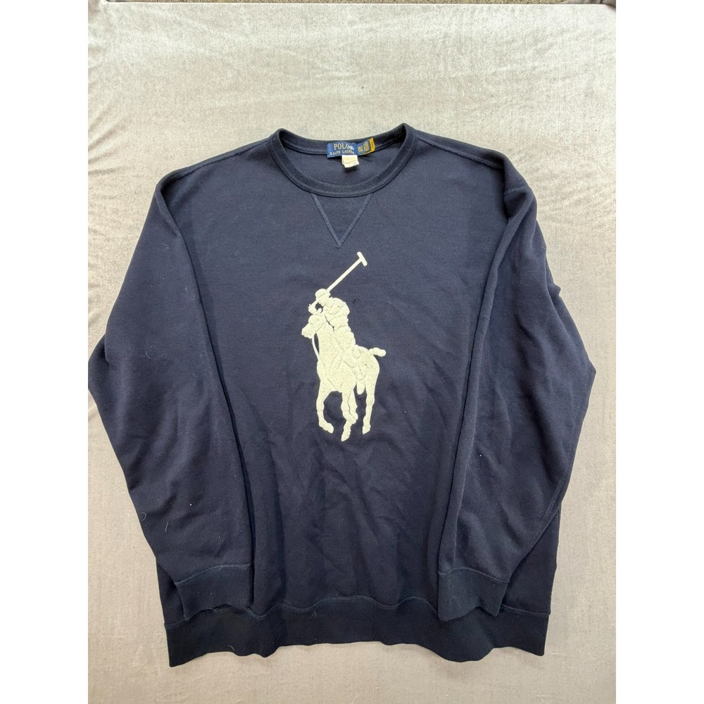 Polo Ralph Lauren Men Sweatshirt Pullover Big Pony Blue Size 2XLT